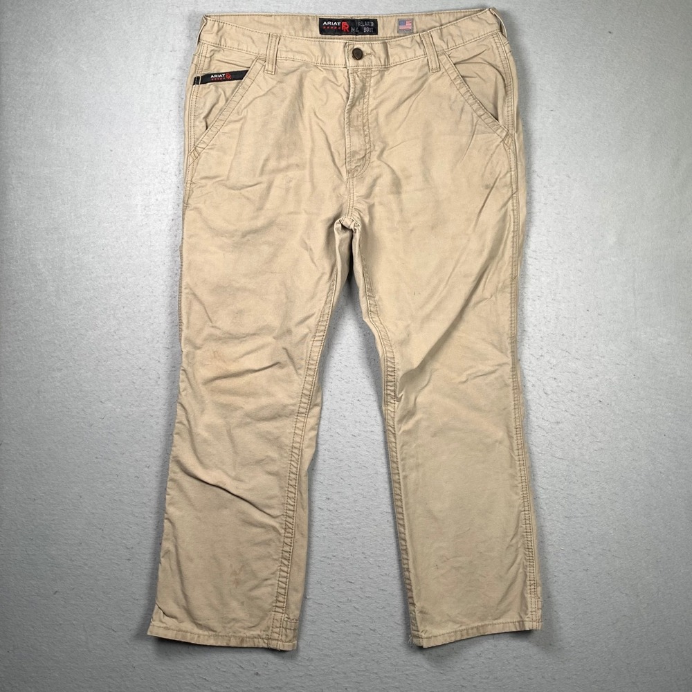 Ariat FR M4 Pants Mens 38x30 Tan Relaxed Boot Cut Westex UltraSoft Workwear